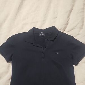 Womens Vintage Escada Navy Blue Logo Polo (S)
